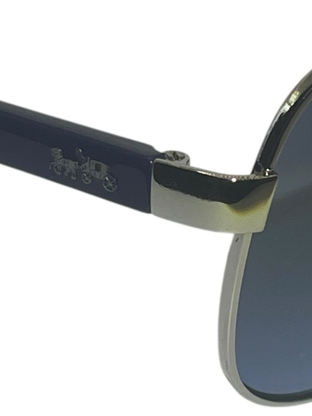 Coach HC 7077 (L1015) 931917 Sliver 58 14 140 2N Blue Aviator Sunglasses - Picture 4 of 10